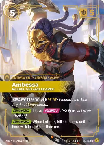 Ambessa, Respected and Feared (136/166), Vendetta — Riftbound card price