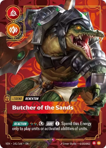 Renekton, Butcher of the Sands (141/166), Vendetta — Riftbound card price
