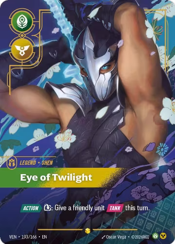 Shen, Eye of Twilight (Overnumbered) (193/166), Vendetta — Riftbound card price