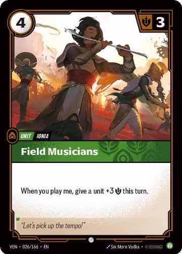 Field Musicians (026/166), Vendetta — Riftbound card price