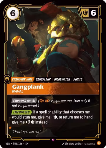 Gangplank, Naval (086/166), Vendetta — Riftbound card price
