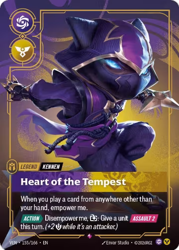 Kennen, Heart of the Tempest (155/166), Vendetta — Riftbound card price