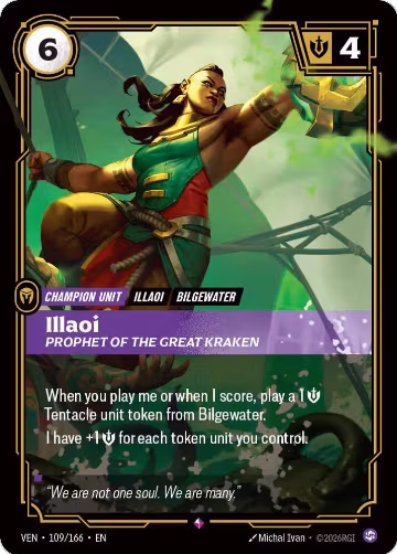 Illaoi, Prophet of the Great Kraken (109/166), Vendetta — Riftbound card price