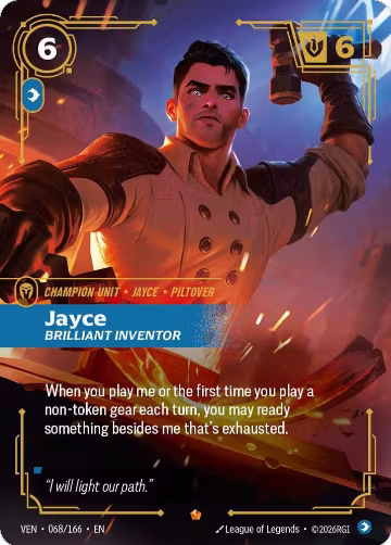 Jayce, Brilliant Inventor (068/166), Vendetta — Riftbound card price