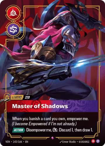 Zed, Master of Shadows (143/166), Vendetta — Riftbound card price