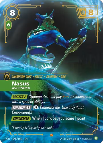 Nasus, Ascended (046/166), Vendetta — Riftbound card price