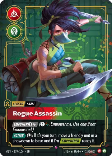 Akali, Rogue Assassin (139/166), Vendetta — Riftbound card price