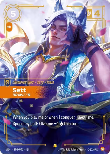 Sett, Brawler (SP4/006), Vendetta — Riftbound card price