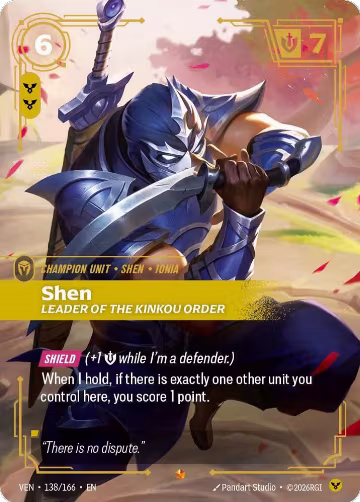 Shen, Leader of the Kinkou Order (138/166), Vendetta — Riftbound card price