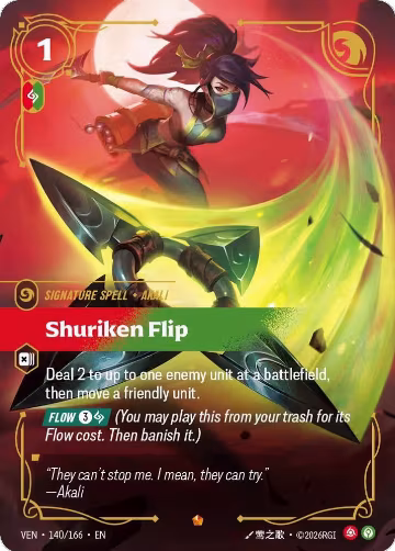 Shuriken Flip (140/166), Vendetta — Riftbound card price
