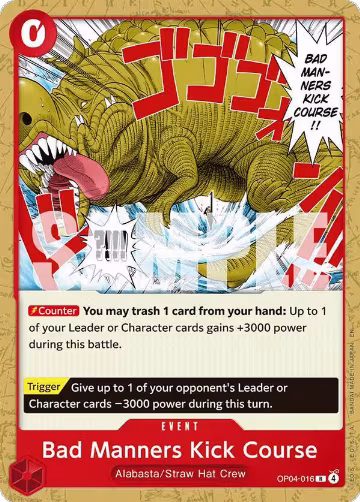 Bad Manners Kick Course (OP04-016), ST-31: Starter Deck 31 RED Monkey.D.Luffy — One Piece card price
