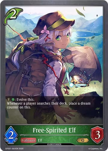 Free-Spirited Elf (GFE01-001EN), Gloryfinder Events — Shadowverse card price