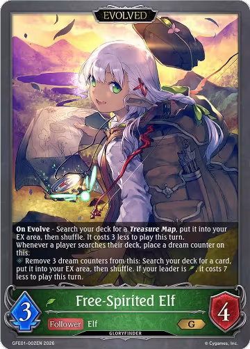 Free-Spirited Elf (Evolved) (GFE01-002EN), Gloryfinder Events — Shadowverse card price