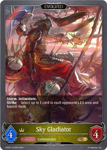 Sky Gladiator (Evolved) (GFE01-012EN), Gloryfinder Events — Shadowverse card price