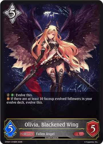 Olivia, Blackened Wing (GFE01-016EN), Gloryfinder Events — Shadowverse card price