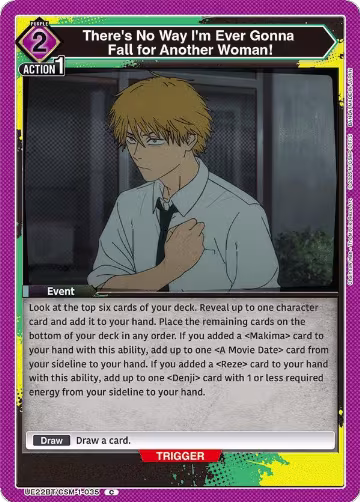 There's No Way I'm Ever Gonna Fall for Another Woman! (UE22BT/CSM-1-035), CHAINSAW MAN — Union Arena card price
