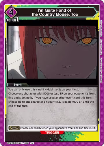 I'm Quite Fond of the Country Mouse, Too (UE22BT/CSM-1-040), CHAINSAW MAN — Union Arena card price