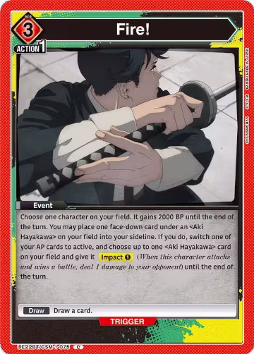 Fire! (UE22BT/CSM-1-075), CHAINSAW MAN — Union Arena card price