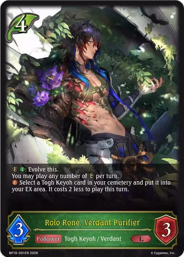 Rolo Rone, Verdant Purifier (BP18-001EN), Neometropolis — Shadowverse card price