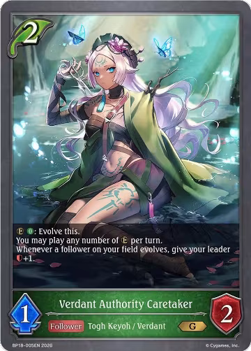Verdant Authority Caretaker (BP18-005EN), Neometropolis — Shadowverse card price