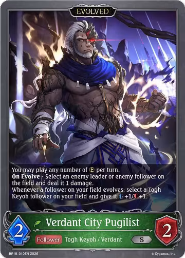 Verdant City Pugilist (Evolved) (BP18-010EN), Neometropolis — Shadowverse card price