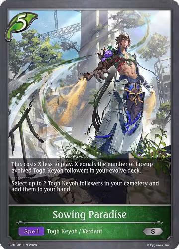 Sowing Paradise (BP18-013EN), Neometropolis — Shadowverse card price