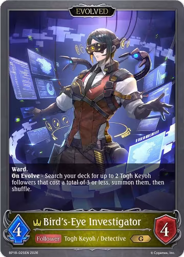 Bird's-Eye Investigator (Evolved) (BP18-025EN), Neometropolis — Shadowverse card price