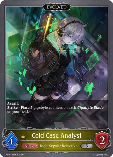 Cold Case Analyst (Evolved) (BP18-029EN), Neometropolis — Shadowverse card price