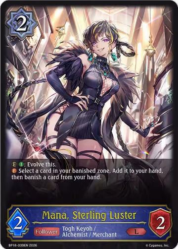 Mana, Sterling Luster (BP18-039EN), Neometropolis — Shadowverse card price