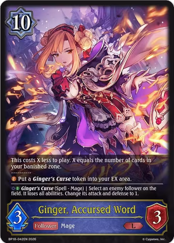 Ginger, Accursed Word (BP18-042EN), Neometropolis — Shadowverse card price