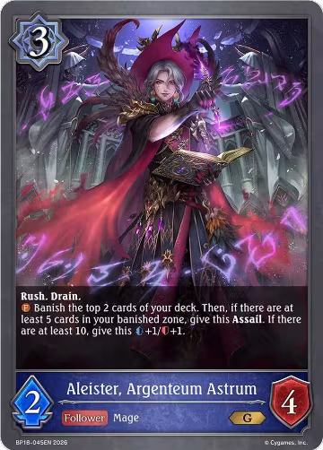 Aleister, Argenteum Astrum (BP18-045EN), Neometropolis — Shadowverse card price