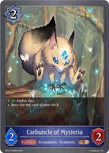 Carbuncle of Mysteria (BP18-053EN), Neometropolis — Shadowverse card price