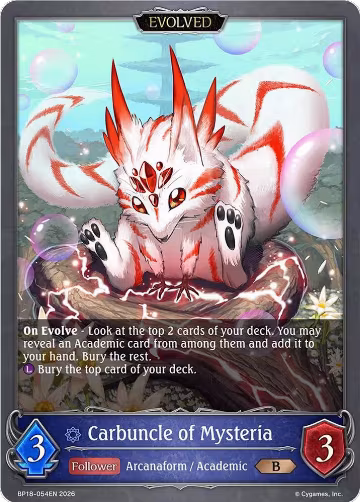 Carbuncle of Mysteria (Evolved) (BP18-054EN), Neometropolis — Shadowverse card price