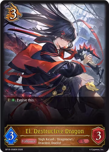 El, Destructive Dragon (BP18-058EN), Neometropolis — Shadowverse card price