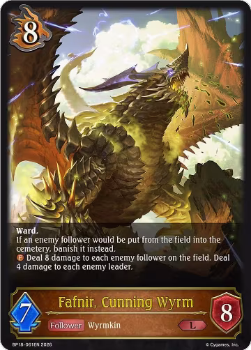 Fafnir, Cunning Wyrm (BP18-061EN), Neometropolis — Shadowverse card price