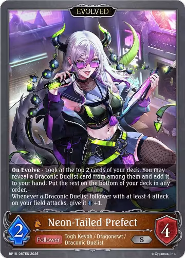 Neon-Tailed Prefect (Evolved) (BP18-067EN), Neometropolis — Shadowverse card price