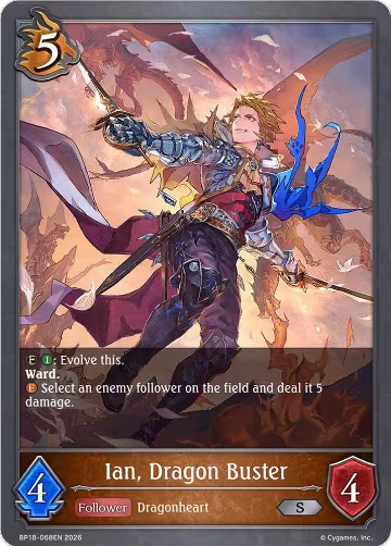 Ian, Dragon Buster (BP18-068EN), Neometropolis — Shadowverse card price