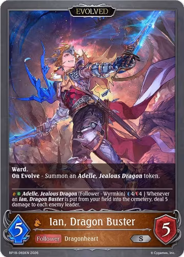 Ian, Dragon Buster (Evolved) (BP18-069EN), Neometropolis — Shadowverse card price