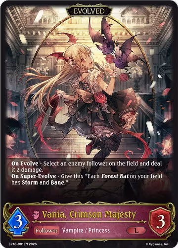 Vania, Crimson Majesty (Evolved) (BP18-081EN), Neometropolis — Shadowverse card price