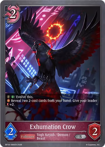Exhumation Crow (BP18-086EN), Neometropolis — Shadowverse card price