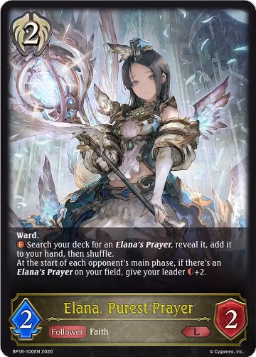 Elana, Purest Prayer (BP18-100EN), Neometropolis — Shadowverse card price