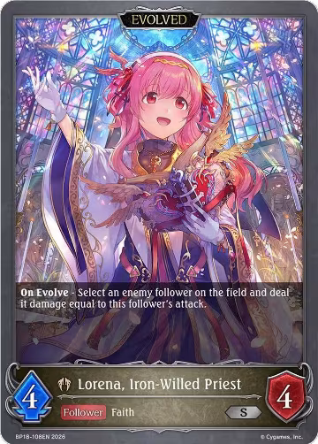 Lorena, Iron-Willed Priest (Evolved) (BP18-108EN), Neometropolis — Shadowverse card price