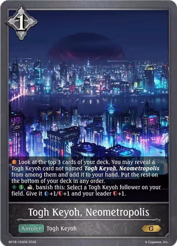 Togh Keyoh, Neometropolis (BP18-120EN), Neometropolis — Shadowverse card price