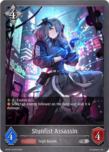 Stunfist Assassin (BP18-121EN), Neometropolis — Shadowverse card price