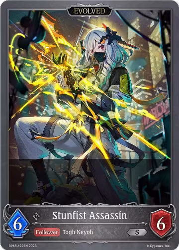 Stunfist Assassin (Evolved) (BP18-122EN), Neometropolis — Shadowverse card price