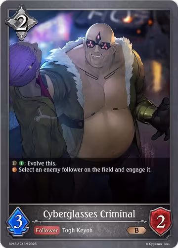 Cyberglasses Criminal (BP18-124EN), Neometropolis — Shadowverse card price