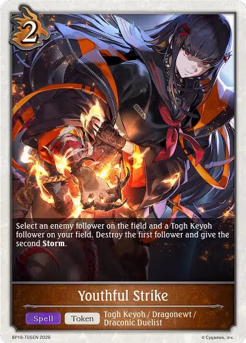 Youthful Strike (BP18-T05EN), Neometropolis — Shadowverse card price