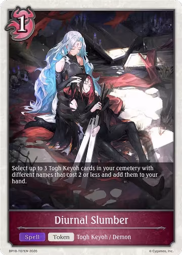 Diurnal Slumber (BP18-T07EN), Neometropolis — Shadowverse card price