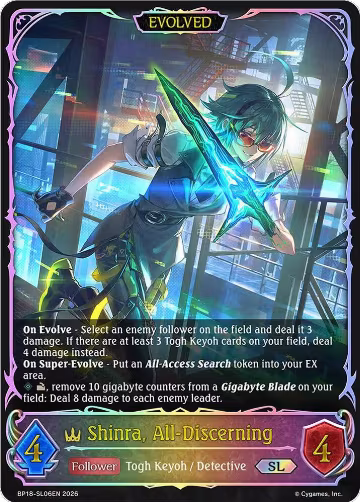Shinra, All-Discerning (Evolved) (SL) (BP18-SL06EN), Neometropolis — Shadowverse card price