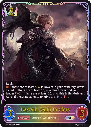 Gawain, Oath to Glory (SL) (BP18-SL08EN), Neometropolis — Shadowverse card price
